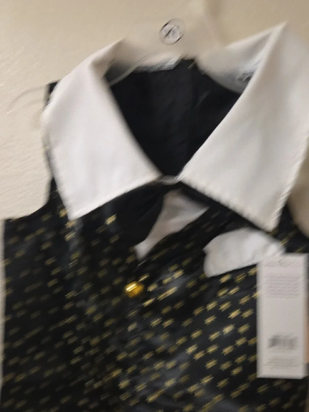Pet Holiday Tuxedo Vest in Black with Gold Stars - Formal Dog Costume